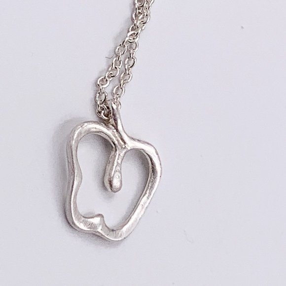 Authentic Tiffany & Co Silver Apple Necklace - Picture 8 of 14